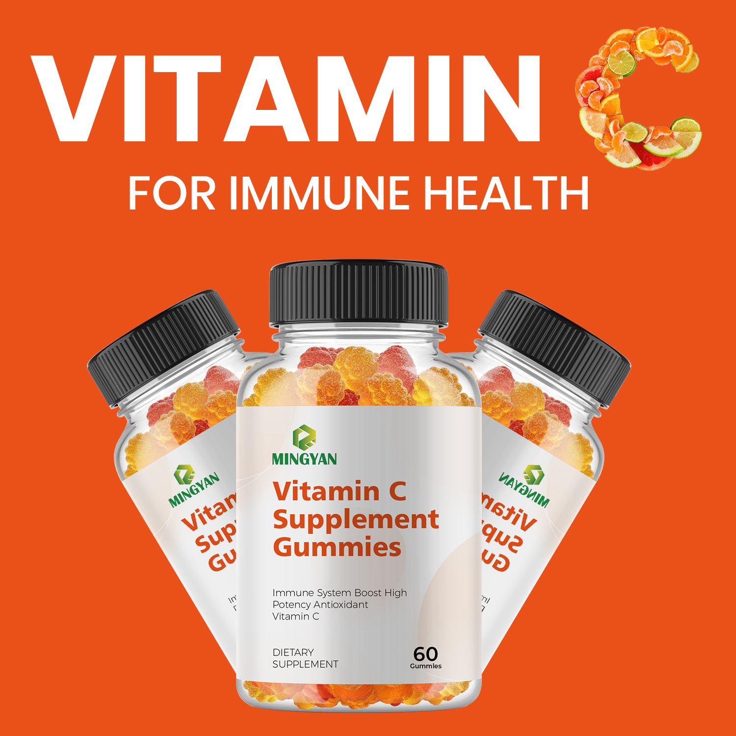 Bonbons g&eacute;lifi&eacute;s v&eacute;g&eacute;taliens &agrave; la vitamine C pour un soutien immunitaire quotidien et des soins antioxydants