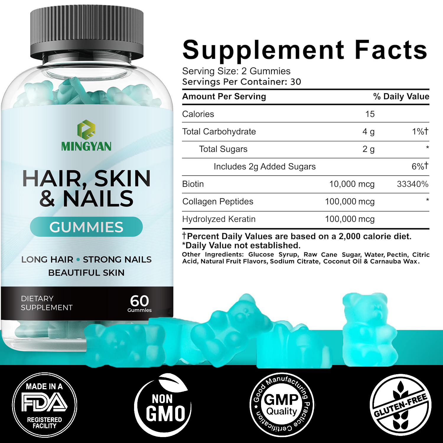 Gummies pour cheveux, peau et ongles