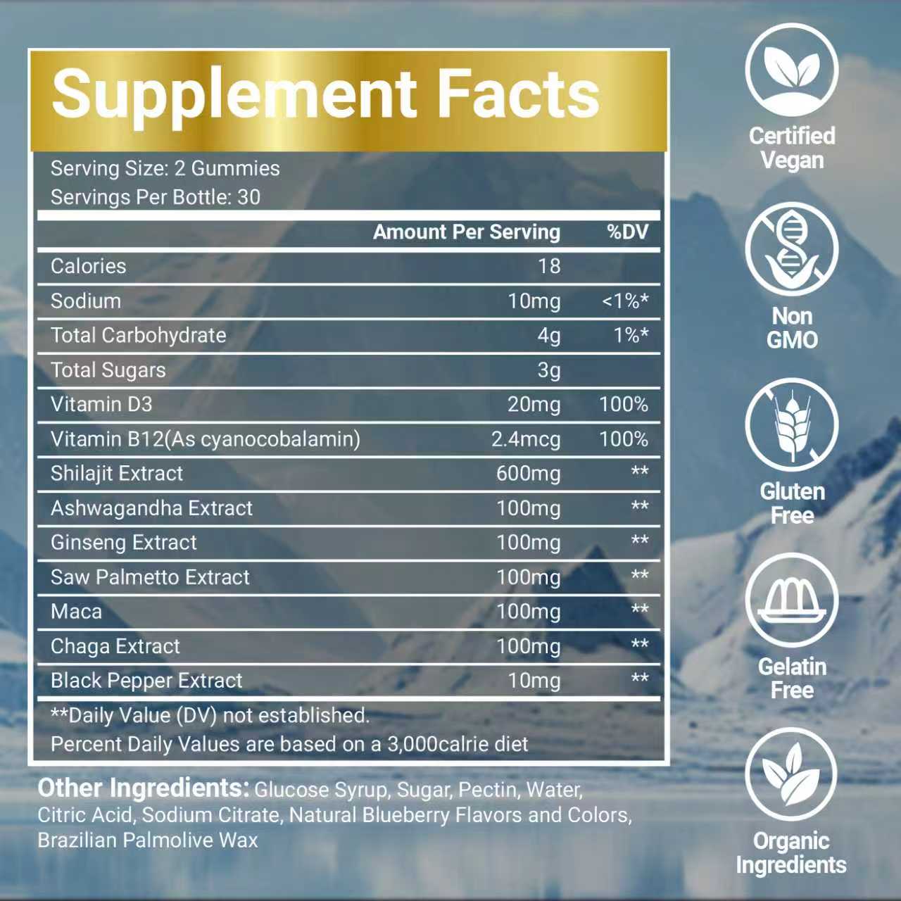 Мягкие жевательные конфеты с черничным мумие в розничной упаковке