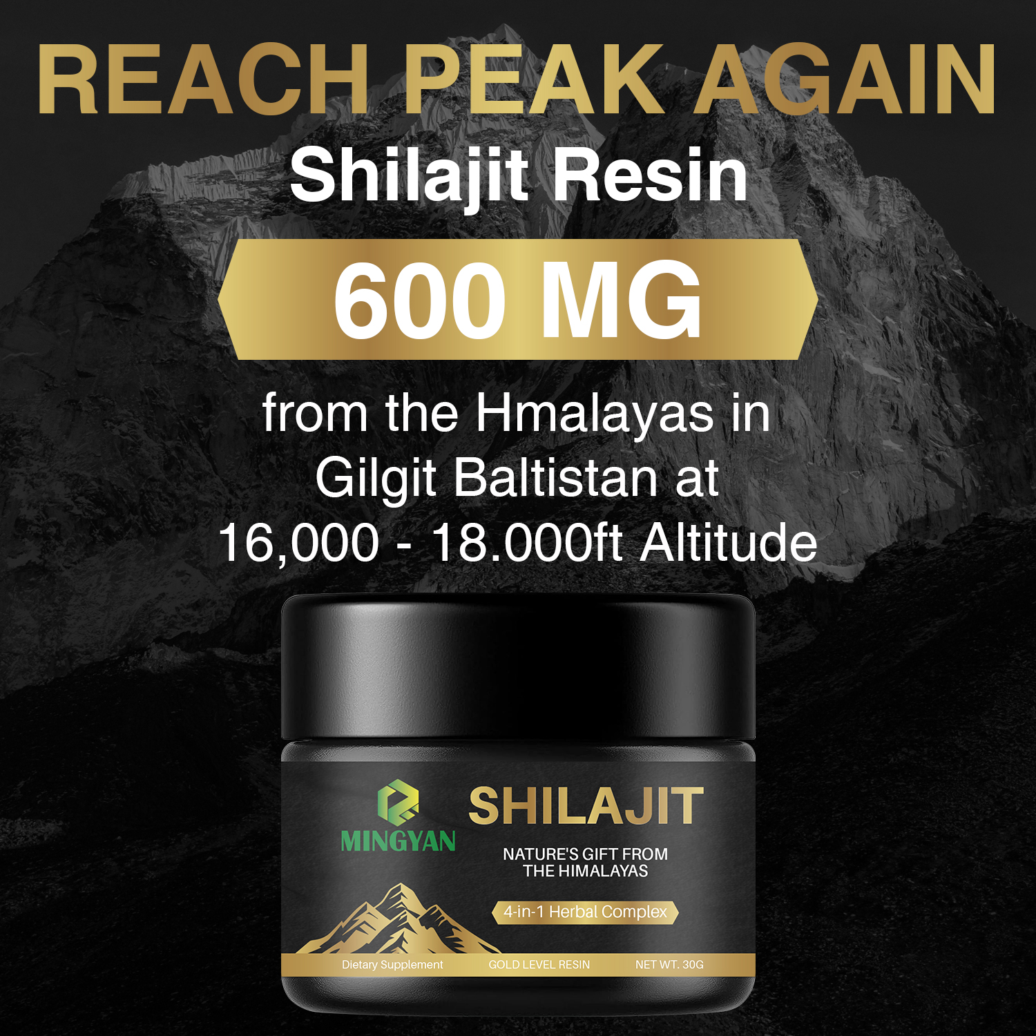 Pr&eacute;sentoir d'emballage de produit OEM en r&eacute;sine Shilajit