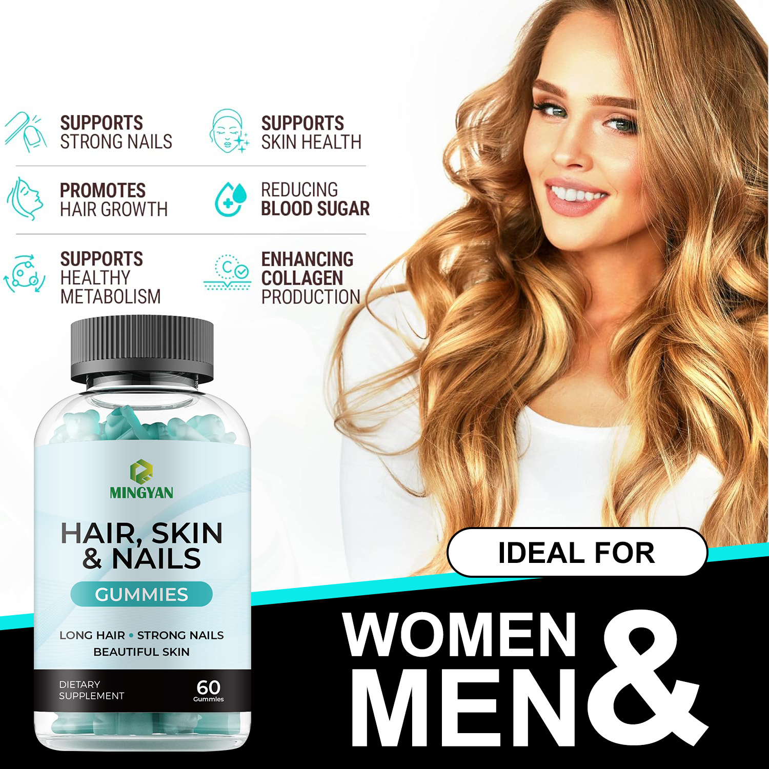 Gummies pour cheveux, peau et ongles
