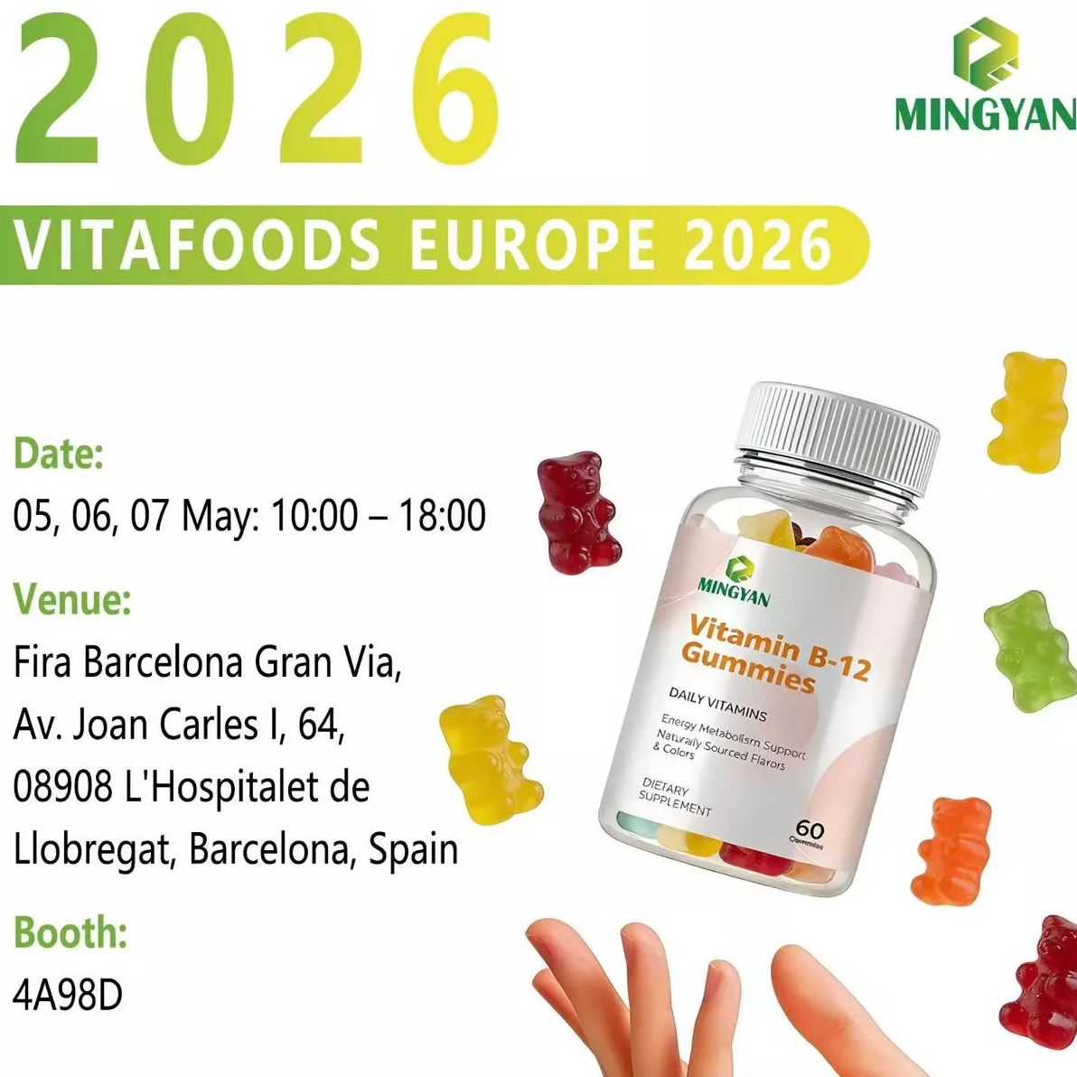 MINGYAN heeft met succes deelgenomen aan Vitafoods Europe 2026 in Barcelona